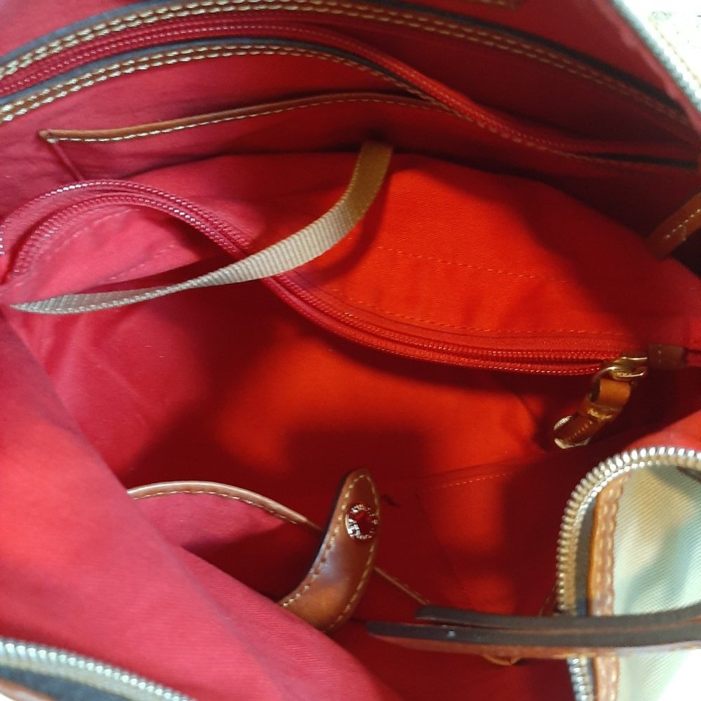 Dooney & Bourke Erica Nylon & Vacchetta Leather Hobo Bag - Picture 10 of 16